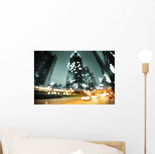 Night Lights Hong Kong Wall Decal