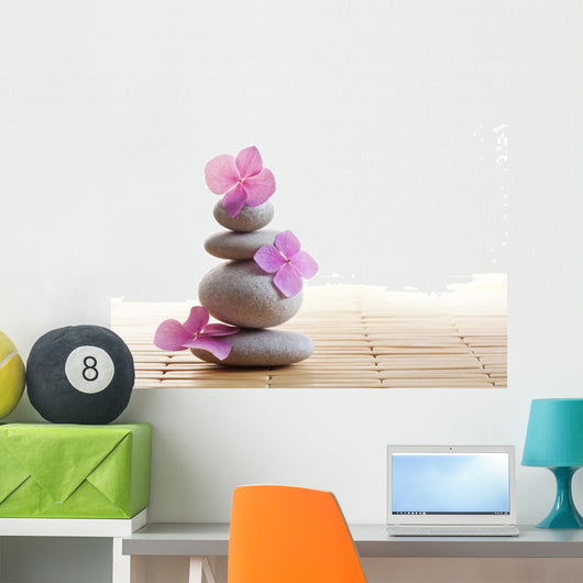 Zen Stones and Flowers Wall Decal