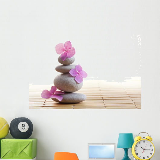 Zen Stones and Flowers Wall Decal