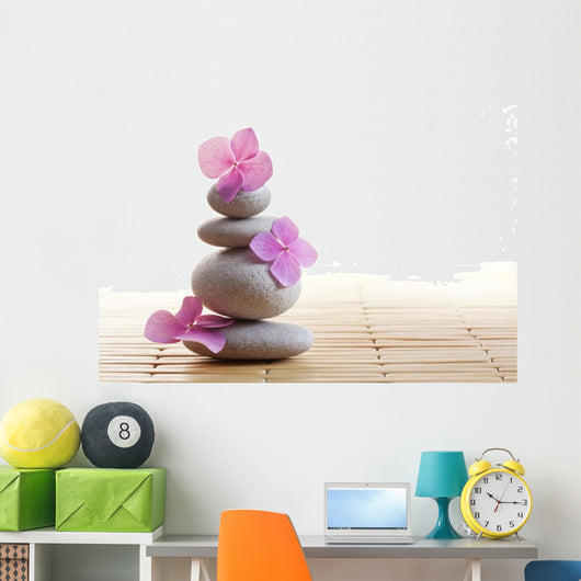 Zen Stones and Flowers Wall Decal