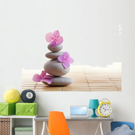 Zen Stones and Flowers Wall Decal