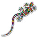 Gecko Lizard Floral Sticker-adesivo Wall Decal