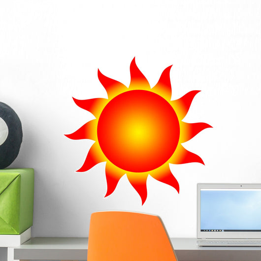 Bright Red Sun Wall Decal