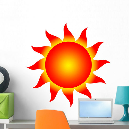 Bright Red Sun Wall Decal