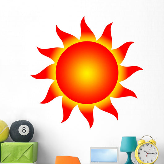 Bright Red Sun Wall Decal