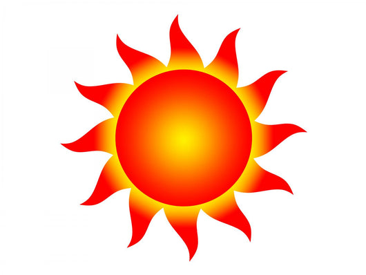 Bright Red Sun Wall Decal