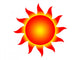 Bright Red Sun Wall Decal