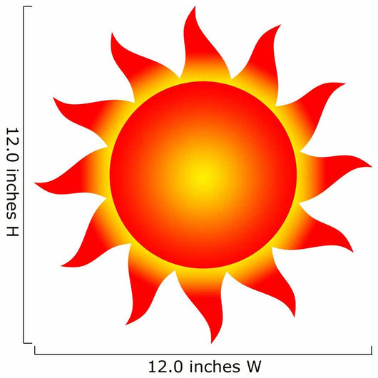 Bright Red Sun Wall Decal