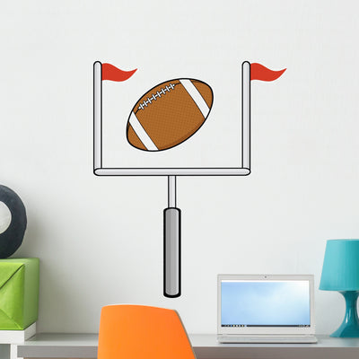 American Football Goal Wall Decal shown on a wall