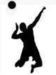 Black Volleyball Sports Silhouette Wall Decal