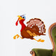 Running Cartoon Turkey Wall Decal