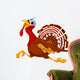 Running Cartoon Turkey Wall Decal