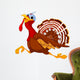 Running Cartoon Turkey Wall Decal