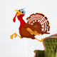 Running Cartoon Turkey Wall Decal