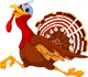 Running Cartoon Turkey Wall Decal