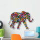 Elephant Floral Sticker-elefante Floreale Wall Decal