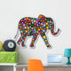 Elephant Floral Sticker-elefante Floreale Wall Decal
