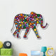 Elephant Floral Sticker-elefante Floreale Wall Decal