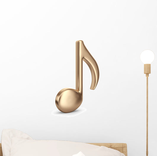 Golden Music Note 3D Wall Decal