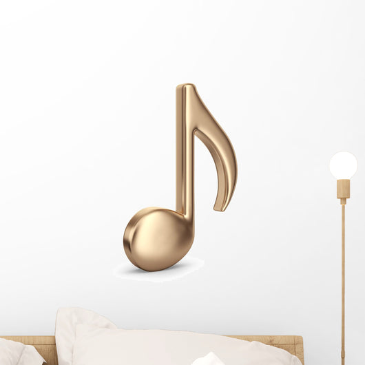 Golden Music Note 3D Wall Decal
