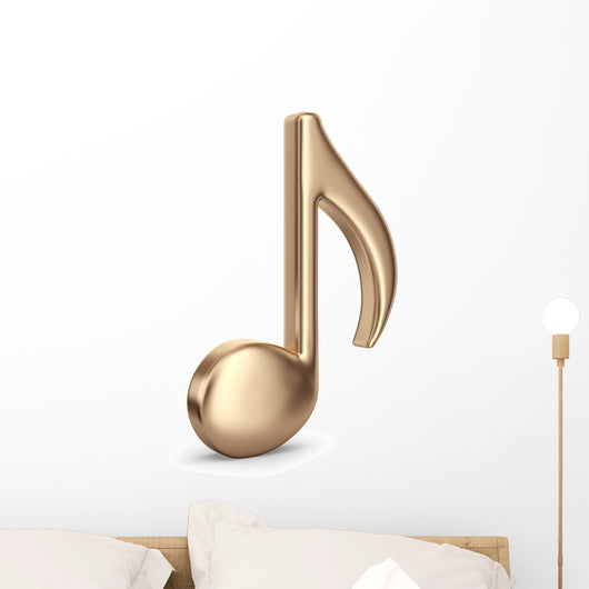 Golden Music Note 3D Wall Decal