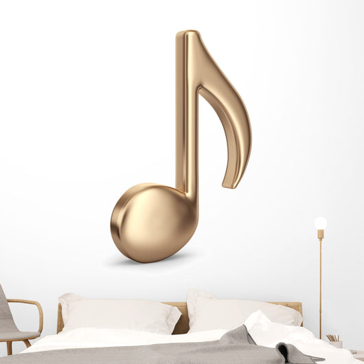 Golden Music Note 3D Wall Decal