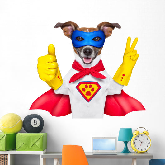 Super Hero Dog Wall Decal