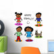 Stick Figure Black Family Wall Decal