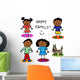 Stick Figure Black Family Wall Decal
