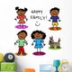 Stick Figure Black Family Wall Decal