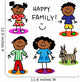 Stick Figure Black Family Wall Decal