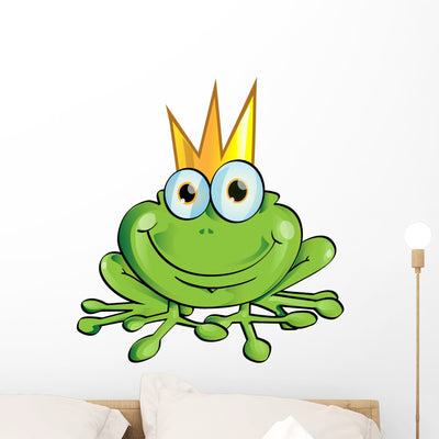 Frog Prince Wall Decal shown on a wall