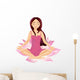 Girl Meditating Relaxing Lotus Wall Decal