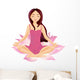 Girl Meditating Relaxing Lotus Wall Decal