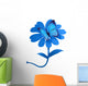 Blue Morpho Butterfly Flower Wall Decal