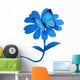 Blue Morpho Butterfly Flower Wall Decal