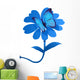 Blue Morpho Butterfly Flower Wall Decal