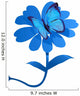 Blue Morpho Butterfly Flower Wall Decal