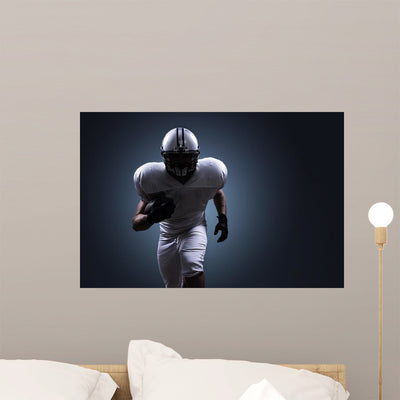 American Football Running Wall Decal shown on a wall