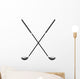 Two Crossed Golf Clubs Wall Decal