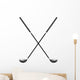 Two Crossed Golf Clubs Wall Decal