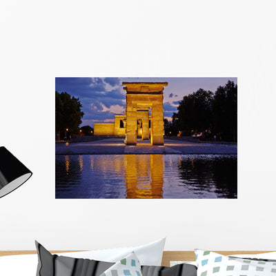Debod Temple Wall Decal shown on a wall