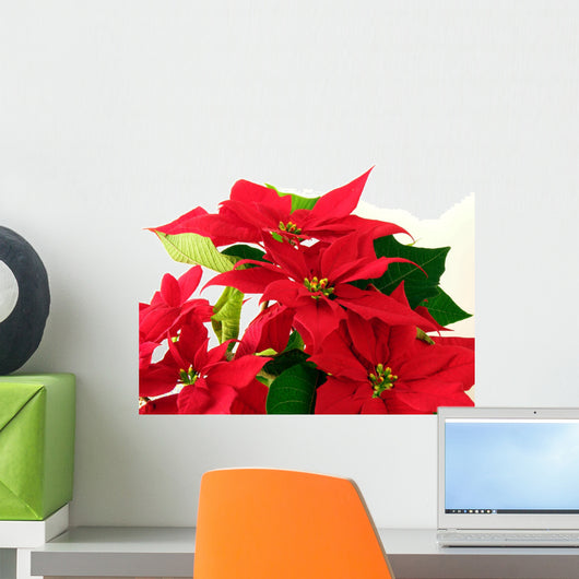 Poinsettia Red Leaves Wall Decal