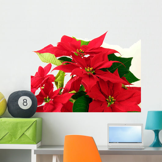 Poinsettia Red Leaves Wall Decal