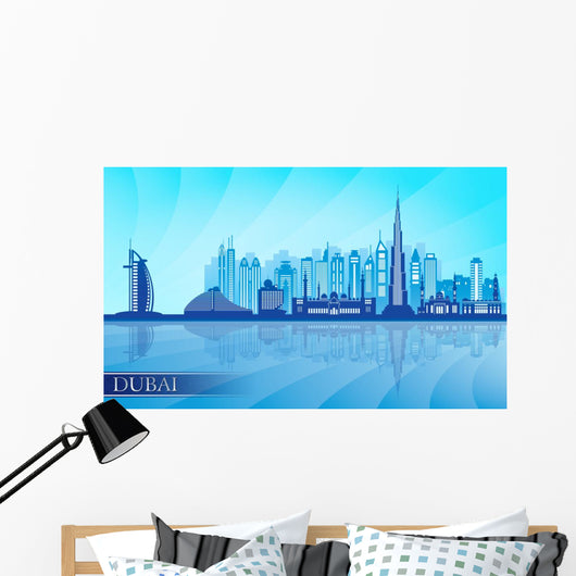 Dubai City Skyline Detailed Wall Decal