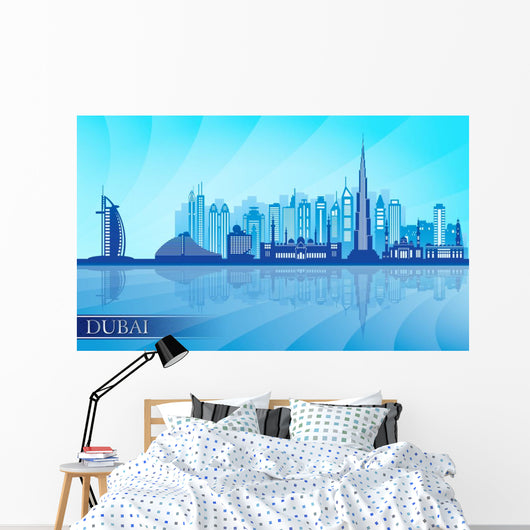 Dubai City Skyline Detailed Wall Decal
