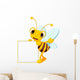Cartoon Bee with Board Wall Decal