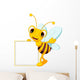 Cartoon Bee with Board Wall Decal