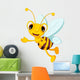 Waving Cartoon Bee Wall Decal