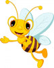 Waving Cartoon Bee Wall Decal